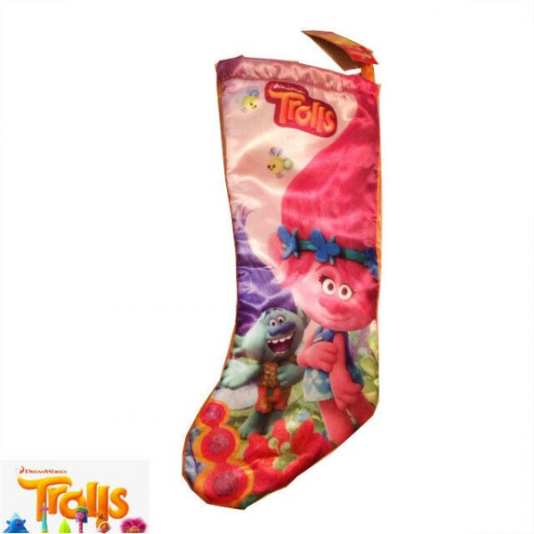 DREAMWORKS TROLLS "POPPY"  SATIN CHRISTMAS STOCKING TOY LOLLY FILLER BAG KIDS - Image 3