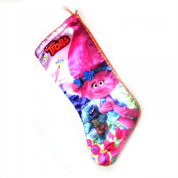 DREAMWORKS TROLLS "POPPY"  SATIN CHRISTMAS STOCKING TOY LOLLY FILLER BAG KIDS