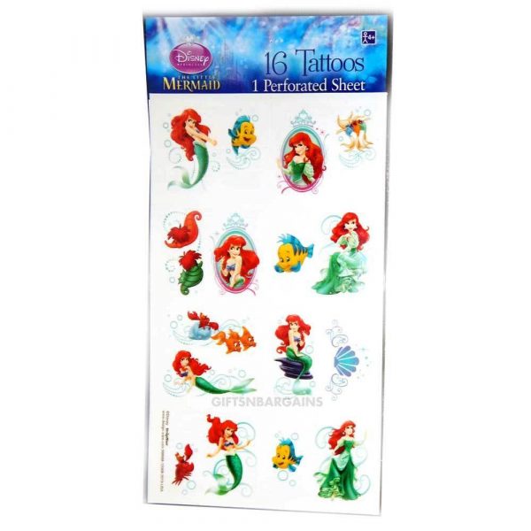 Disney Princess Ariel The Little Mermaid Tattoos Birthday Party Favours 16c