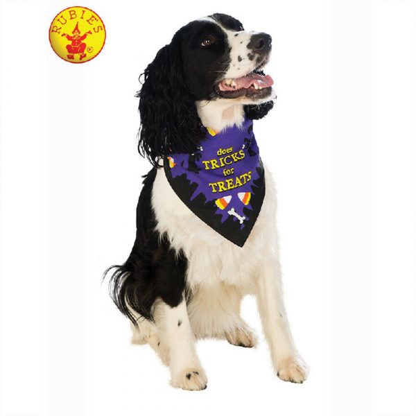 Does Tricks For Treats Halloween Pet Bandana Costume Dog Cat Scarf S-M-L Animal