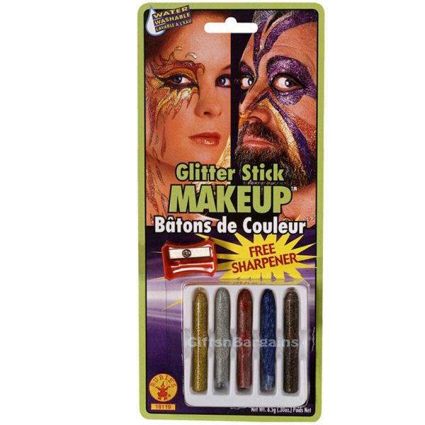 Face Body Make-up Glitter Sticks 5 Pack Free Sharpener Halloween Makeup Kit - Image 3