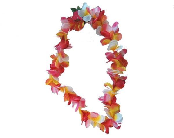 Frangipani Floral Lei Hawaiian Party Hula child Garland White/yellow,Pink, Multi - Image 7