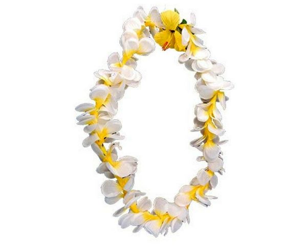 Frangipani Floral Lei Hawaiian Party Hula child Garland White/yellow,Pink, Multi - Image 8