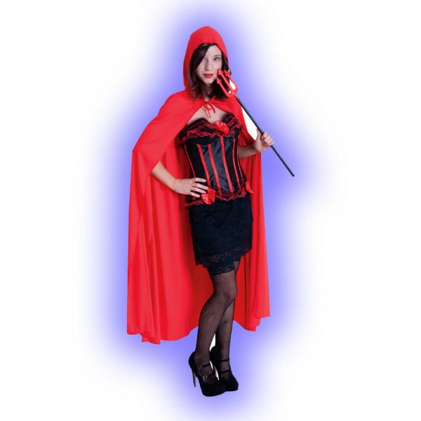 Hooded Cape Long Adult Devil Vampire Red Riding Halloween Cloak Robe142cm Women - Image 3