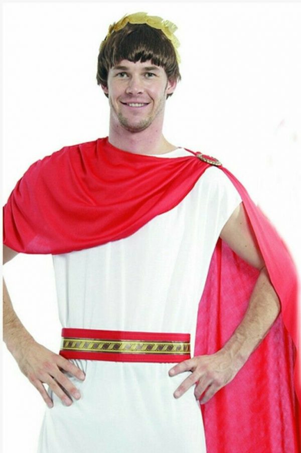 Julius Caesar Emperor Roman Medieval King Costume Book Week Adult Men Toga - Image 3