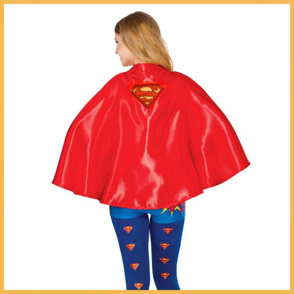 LICENSED SUPERGIRL CAPE ADULT SUPER HERO COSTUME DRESS CAPE HALLOWEEN BOOK WEEK - Image 3