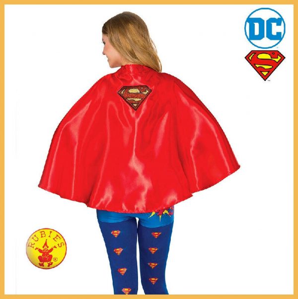 LICENSED SUPERGIRL CAPE ADULT SUPER HERO COSTUME DRESS CAPE HALLOWEEN BOOK WEEK