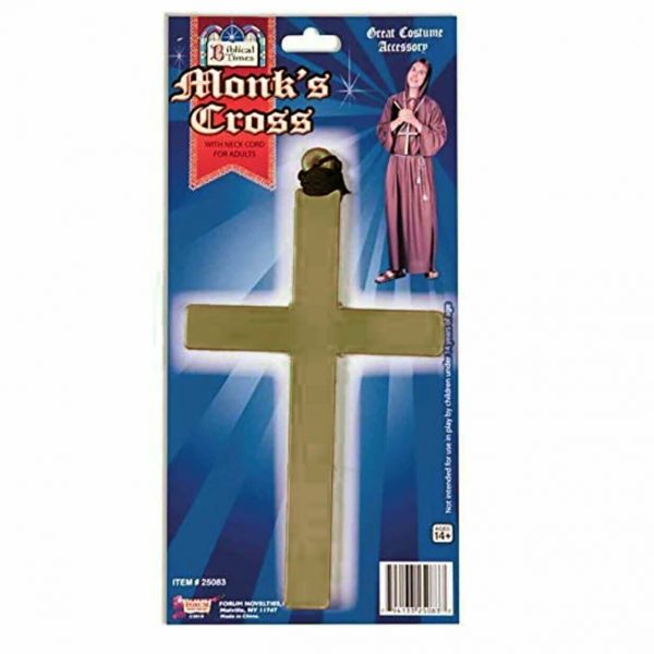 MONK CROSS Costume Necklace Accessory - Wooden - Image 3