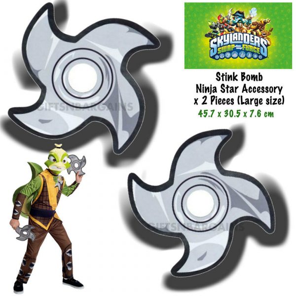 Skylanders Swap Force Stink Bomb Ninja Star Throwing Costume Accessory x 2 Pc