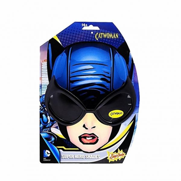 Sun-stache DC Cat Woman Glasses Sun Shades Black Adult Super Hero Cat Mask UV400