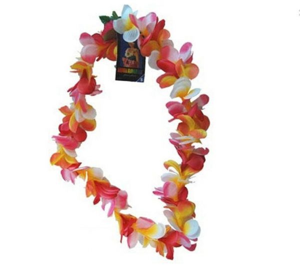 Frangipani Floral Lei Hawaiian Party Hula child Garland White/yellow,Pink, Multi - Image 9