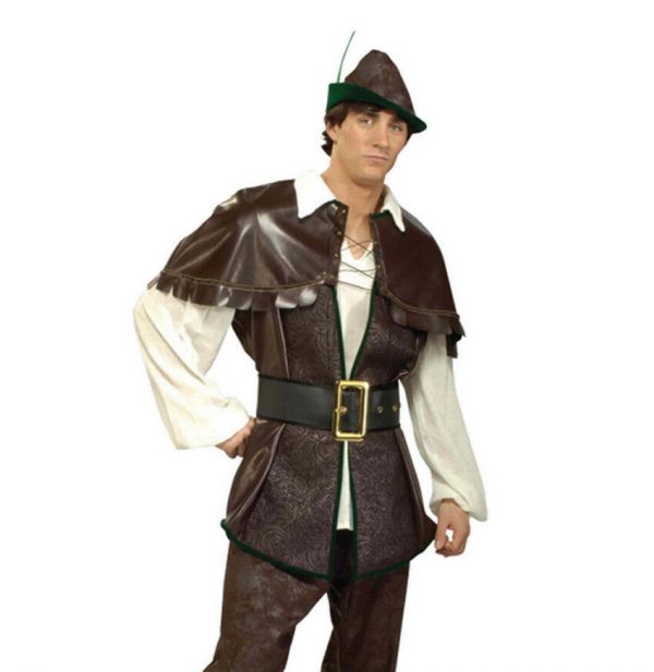 Adult Robin Hood Costume Medieval Hero Archer Dlxe Bookweek Men 7pc Fancy Dress - Image 4