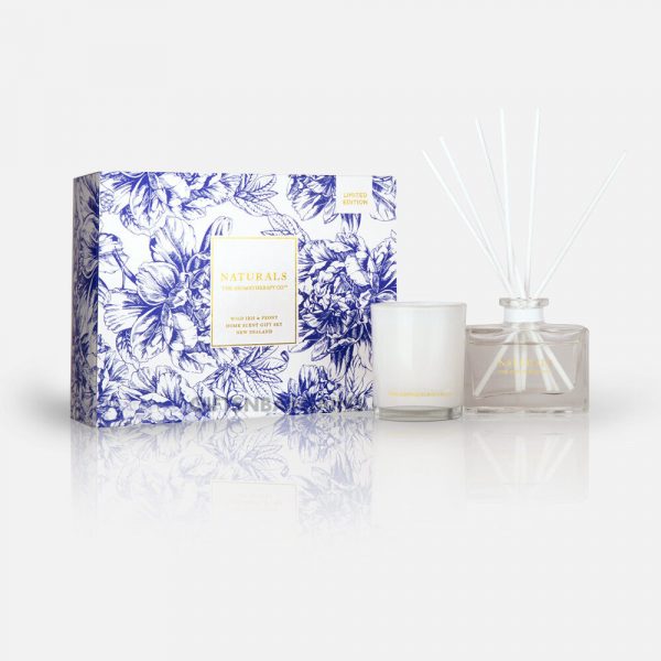 Aromatherapy Candle + Diffuser Wild Iris Peony Christmas Home 2Pc Gift Set Women