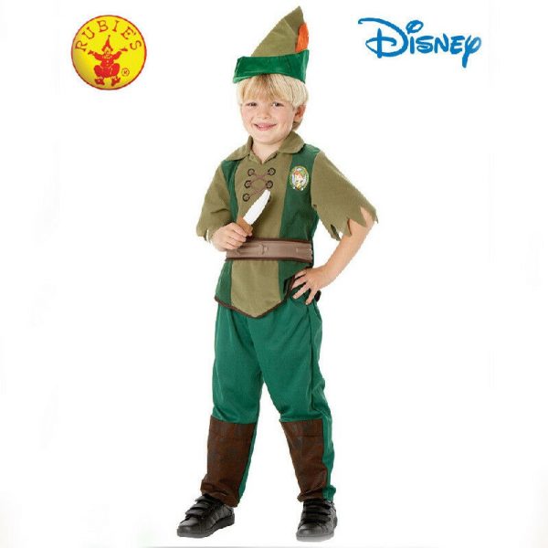 Disney Peter Pan Costume Deluxe Boys Child Book Week Fancy Dress w Hat Dagger - Image 3