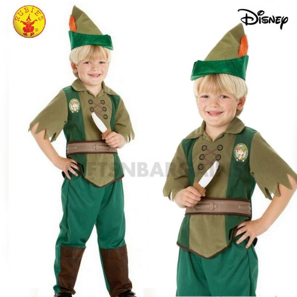 Disney Peter Pan Costume Deluxe Boys Child Book Week Fancy Dress w Hat Dagger