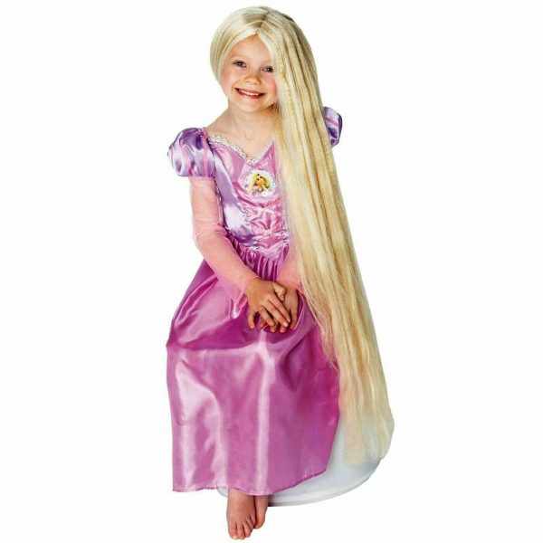 Disney Princess Rapunzel Glow in Dark Wig Long Blonde Hair Girl Child Licensed