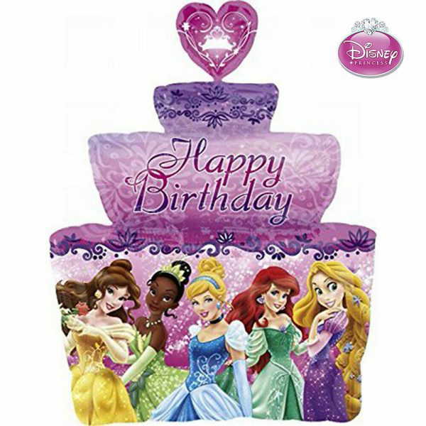 Disney Princesses Happy Birthday Cake Super Shape Foil Balloon Party Decoration