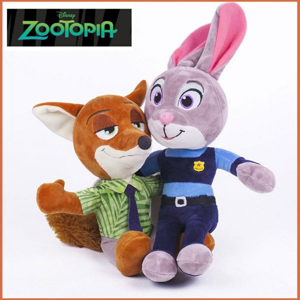 Disney Zootopia Plush Toys Animal Nick Wilde Judy Hopps Xmas Gift 24-35cm Child