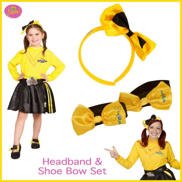 EMMA WIGGLE HEADBAND & SHOE BOWS SET GIRL CHILD COSTUME ACCESSORY THE WIGGLES - Image 3