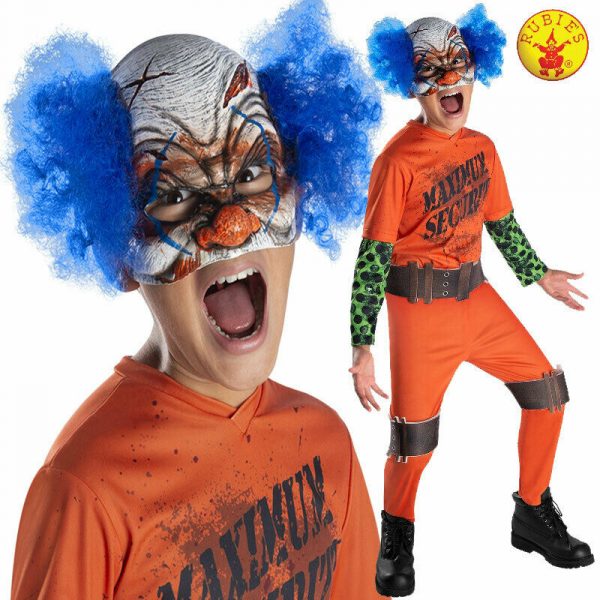 ESCAPED JAIL MAD PRISONER CONVICT COSTUME CHILD HALLOWEEN PENNYWISE CLOWN IT