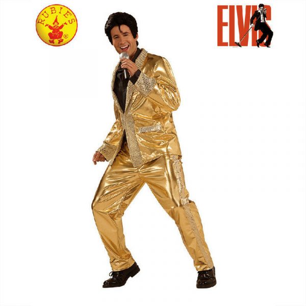 Elvis Presley Grand Heritage Costume Men Gold Lame Suit Flashy Collectors Edn - Image 3