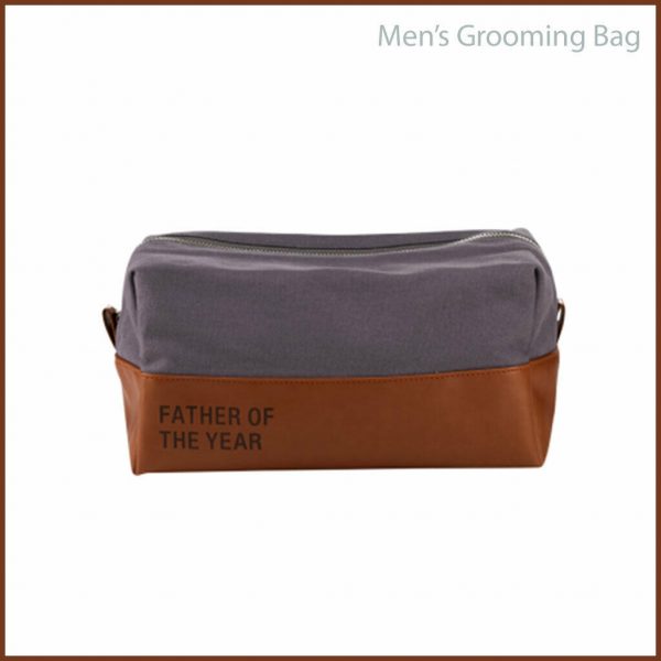 FATHER OF THE YEAR Canvas Men Toiletry Bag Dopp Grooming Shaving Travel Kit Gift