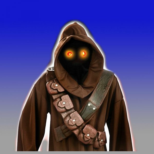 JAWA STAR WARS ADULT MENS ALIEN COSTUME HALLOWEEN W LIGHT-UP MASK & BANDOLIER - Image 5