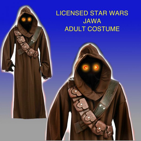 JAWA STAR WARS ADULT MENS ALIEN COSTUME HALLOWEEN W LIGHT-UP MASK & BANDOLIER