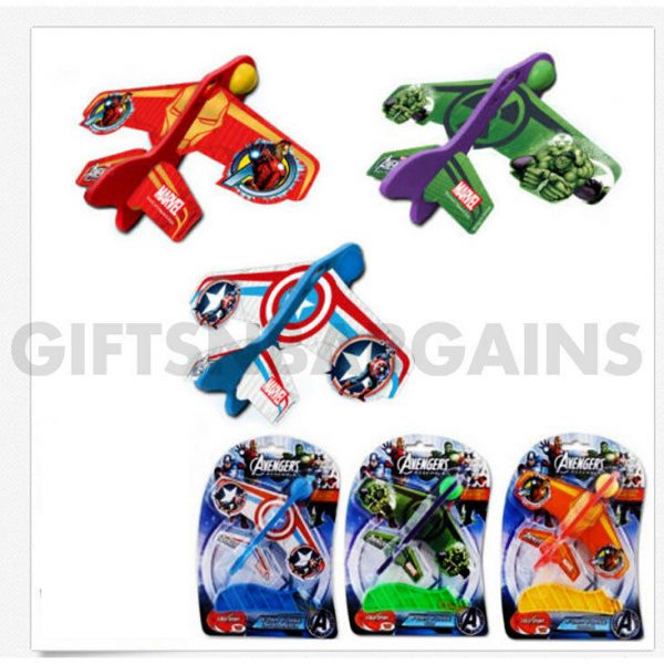 Marvel Avengers Foam Planes Flying Toy+Launchers Captain America, Iron Man, Hulk