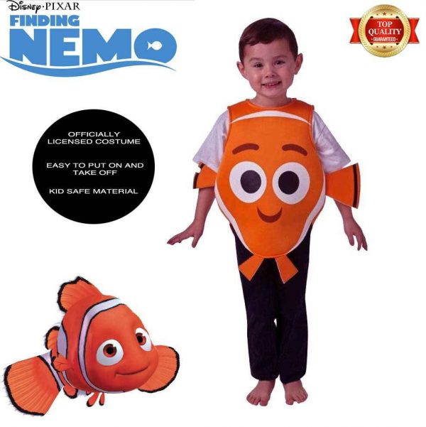 Official Nemo Clown Fish Costume Toddler 1-3y Child Kids Orange Ocean Tabard