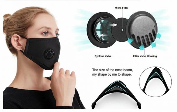 Washable Face Mask Mouth Reusable Anti-Pollution Cotton w Pocket filter Adult - Image 9