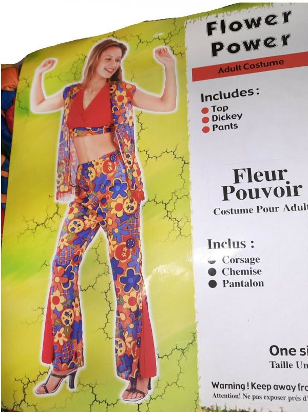 1960s Hippie Flower Power Costume Woodstock 60s 70s Fancy Dress Women RetroAdult - Image 4