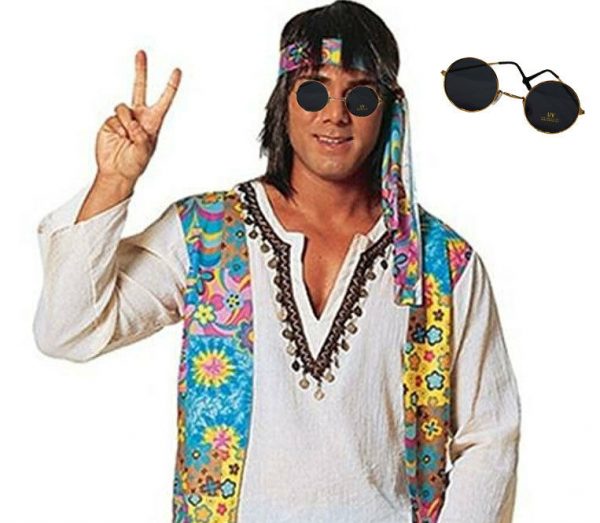 Beatle Costume tint round glasses lennon 60s hippie 7 colour Red Pink Blue Black - Image 8