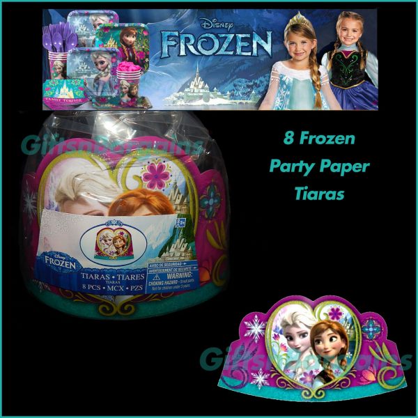 DISNEY FROZEN GLITTER TIARAS CROWNS HATS BIRTHDAY PARTY SUPPLIES AMSCAN 8 PACK - Image 3