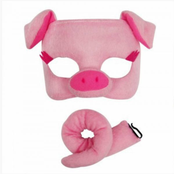 Deluxe Plush Pig Animal Costume Mask Tail Boys Book Week Accessory Farm Barn