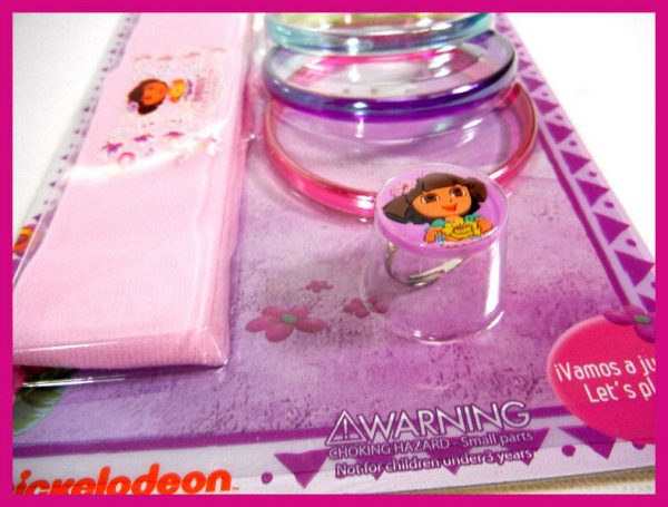 Dora the Explorer Accessory Set Hair Band 4 Bangles Ring Party Favours Child 3+ - Image 4