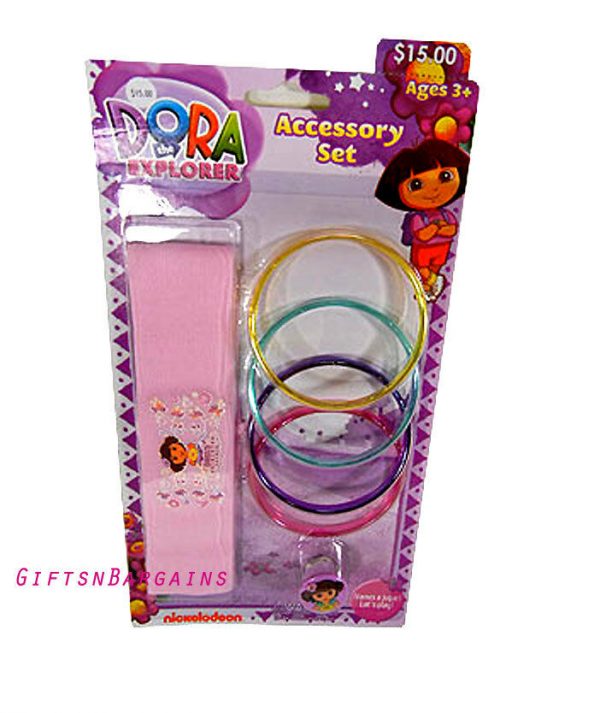 Dora the Explorer Accessory Set Hair Band 4 Bangles Ring Party Favours Child 3+