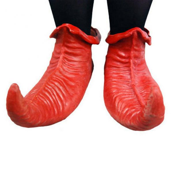 ELF Adult Pointy Shoes Green or Red Christmas Costume Elves Xmas / Fairy Party - Image 3