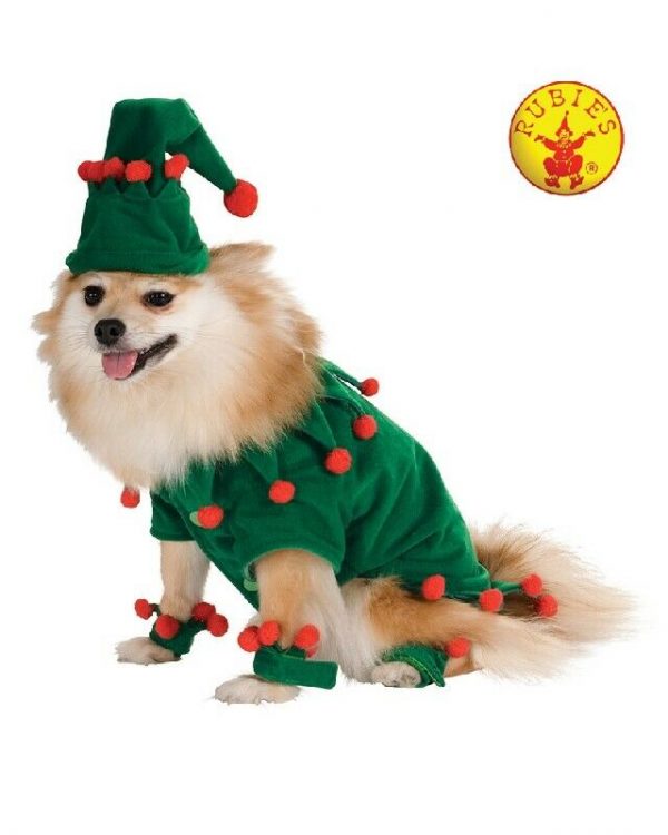 Elf Pet Costume Pup Dog Festive Green Santa's Helper Christmas Fancy Dress