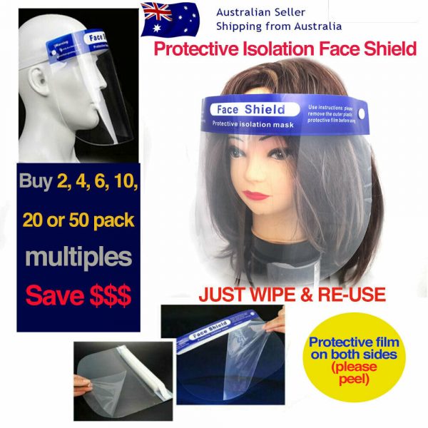 Full Face Shield Mask Clear Anti-Splash Visor Safety Glasses Anti-Fog AU SELLER