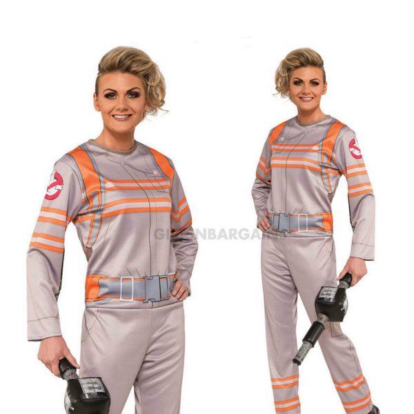 Ghostbusters-2 Adults Womens Costume Jumpsuit & Proton Wand Halloween S: L 14-16