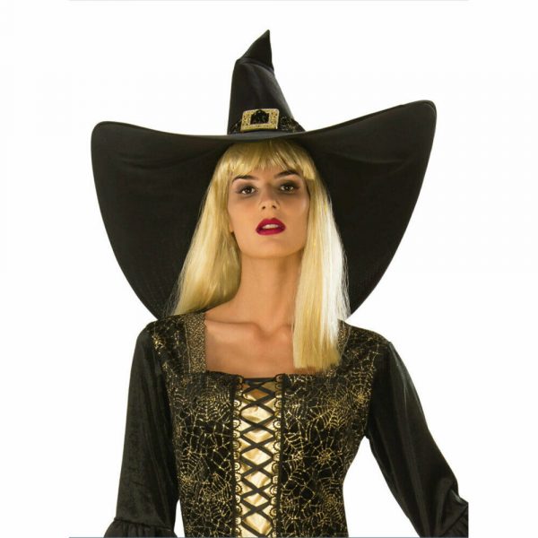 Golden Web Witch Adult Costume Halloween Women's Hat Dress Black - Image 3