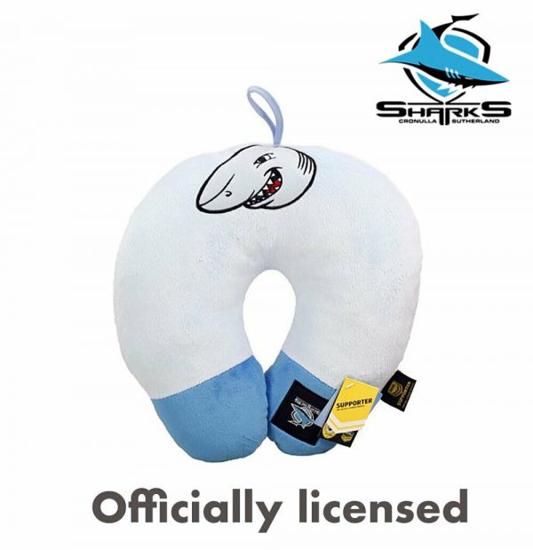 NRL Supporter Travel Cushion Official Licensed Cronulla Sutherland Sharks Rugby