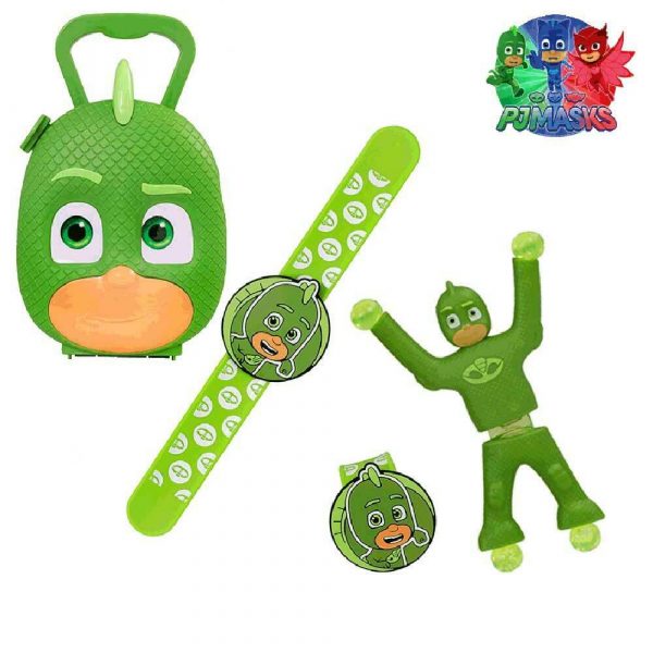 PJ Masks Gekko Kids Carry Case PLAYSET Boy Game & Toy Watch Wristband Licensed