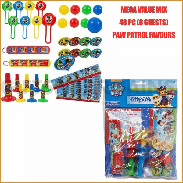 Paw Patrol Birthday Party Supplies Favour Pack (48 pcs) Mega Mix Toys 8 Guests - Image 3