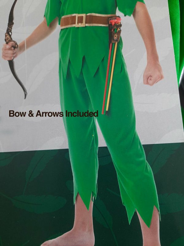 Peter Pan Robin Hood Costume Boys English Folk Elf Book Week Hunter Bow Arrows - Image 5