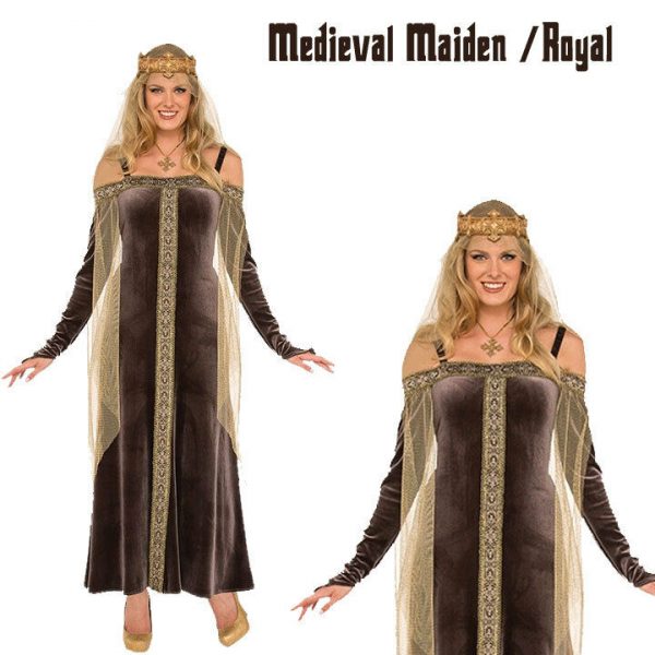 Renaissance Maiden Medieval Royal Lady Grey Maid Marion Tudor Adult Costume Std - Image 3