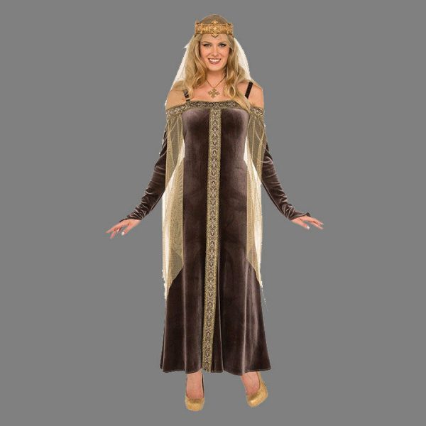 Renaissance Maiden Medieval Royal Lady Grey Maid Marion Tudor Adult Costume Std - Image 5