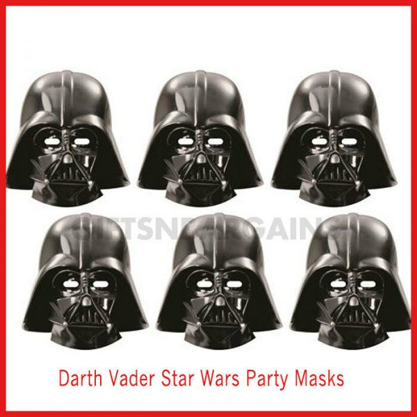 Star Wars Birthday Party Face Masks Licensed Pack 6 Darth Vader Favours Boys