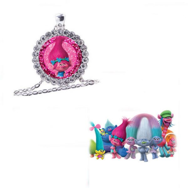 TROLLS POPPY FRIENDS BLING SILVER PLATED NECKLACE CHAIN GIRL JEWELLERY AU SELLER - Image 3